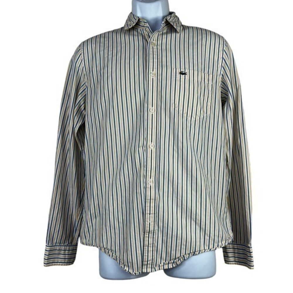 Lacoste men's Casual Shirt Button down Striped Size S